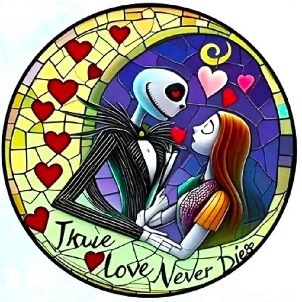 Suncatcher Jack Skellington Sally Disney Nightmare Hanging Window Colorful Decor